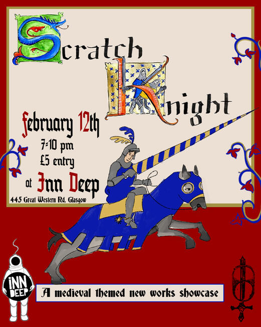 Digital Poster. Scratch Knight, Martyr Theatre, February 2025