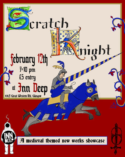 Digital Poster. Scratch Knight, Martyr Theatre, February 2025. Illustration, Design.