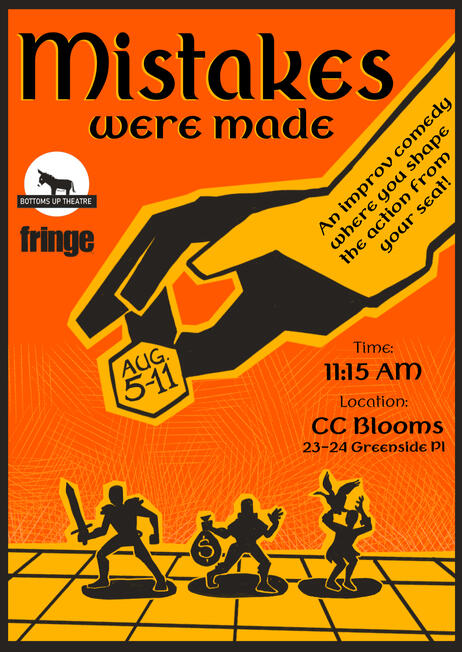 Mistakes Were Made, Bottoms Up Theatre, August 2023. Illustration, design.
