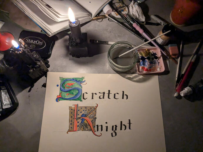 Scratch Knight Painting Process